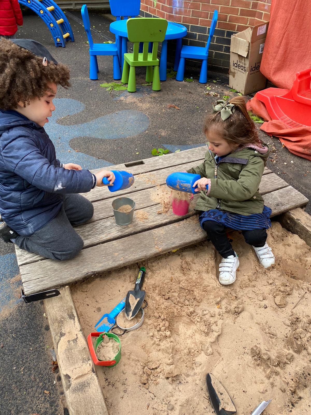 Some of our children enjoying the sand pit